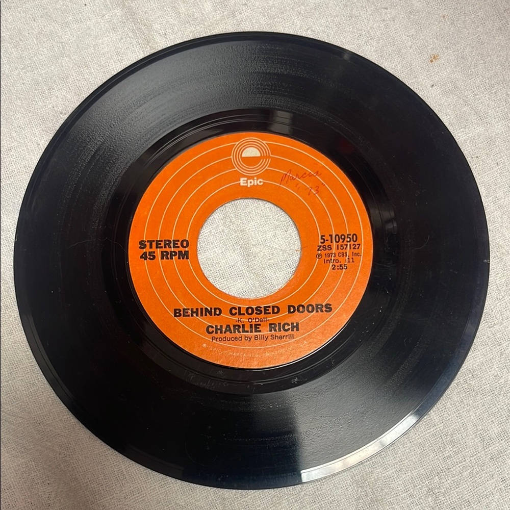 Charlie Rich Epic Vinyl Record 45 rpm